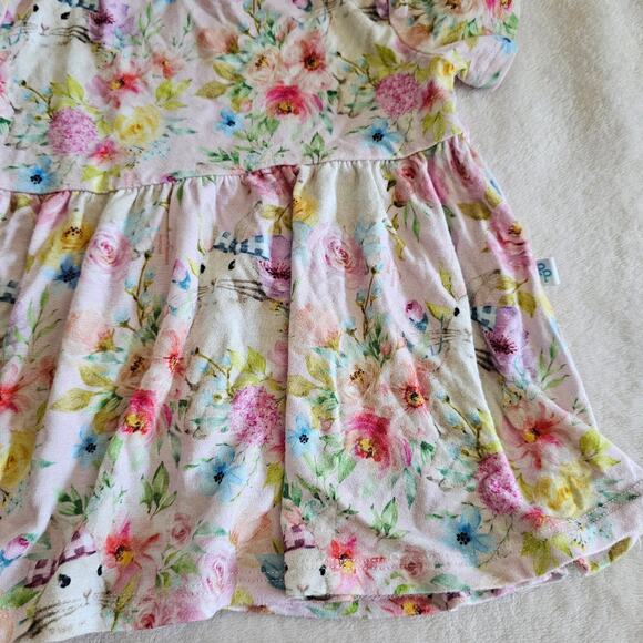 Posh Peanut 6-12m Easter Bunny Rose Peplum 2pc Bummies Viscose Bamboo - Picture 6 of 8